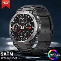 LIGE NEW Smart Watch Men IPX8 5ATM Waterproof Health Monitor Smart Watches 1.43'' AMOLED Bracelet 525mAh Big Battery LED Light