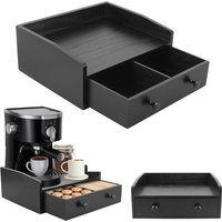 Coffee Machine Base Drawer Wood Tea Bag Coffee Capsule Drawer Storage Stand Desktop Water Bar Countertop Cabinet Organizer