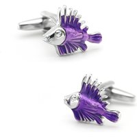 iGame Sea Fish Cuff Links Quality Brass Material Purple Color Porgy Design Cufflinks Wholesale & Retail