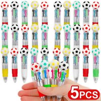 1/2/3/4/5PCS Cute Soccer Four-color Ballpoint Pen Cartoon Multi-color Mini Journal Writing Pens Boy Kids Stationery