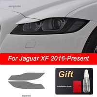 2 Pcs Car Headlight Protective Film Vinyl Protection Transparent Black TPU Sticker For Jaguar XF X260 2016-Present Accessories