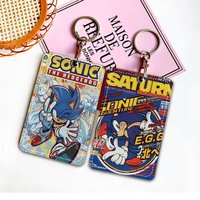 Popular Japanese Anime S-sonicS Rectangle Keychain Card Holder, Badge Credit Card Holder, Student ID Card Holder, Bus Cards
