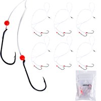 Goture 6-10pcs Baitholder Hook Nylon Line Rigs for Porgy Snapper Croaker Sea Trout Tautog Spot with Swivel & Snap