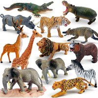 High-quality Solid Wild Animal Models Tiger, Lion, Elephant, Zebra Action Figure Model Figurines PVC Collection Kids Toy