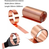 1pcs copper foil Pure Copper Metal Sheet Foil copper foil sheets 20-100 mm X 100-1000mm Thickness 0.01-0.6 mm copper sheet foil