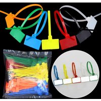100pcs Plastic Loop Ties Markers Cable Tag Self-locking Zip Ties Easy Mark Nylon Cable Ties Tag Labels