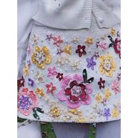 New In Spring 2025 Trend Streetwear Vintage Skirts For Women's Pearls Beaded Embroidery Skirts Faldas Woman Clothing