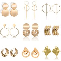 Fashion Statement Earrings Metal Round Geometric Earrings For Women Hanging Dangle Modern Jewelry Punk