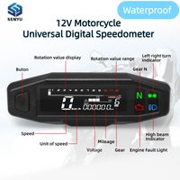 New Universal Digital Motorcycle Speedometer Oil Gauge Tacho Dashboard Instrument with Turn Signal Light Waterproof LCD Display