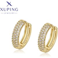 Xuping Jewelry Fashionable Exquisite Light Gold Color Huggies Earrings for Women Party Gifts X000683138