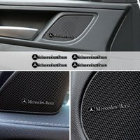 4pcs 3D Aluminum Speaker Stereo Speaker Badge Emblem Sticker For Mercedes Benz B/C/E/S Class A Class C200L GLC GLK CLA GLA