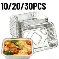 10/20/30PCS Disposable Aluminum Foil Trays Tin Pans Non-Stick Air Fryer Oven Cooking Barbecue Picnic Household Kitchen Tool