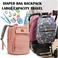 Diaper Bag Backpack, Nappy Changing Bags Multifunction Travel Back Pack with Stroller Straps & Pacifier Case, Unisex and Stylish