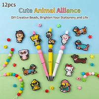 12 Pieces Animal Silicone Beads Assorted DIY Jewelry Making Beads for Bracelets Keychains Pen Pendants Pacifier Chains And More