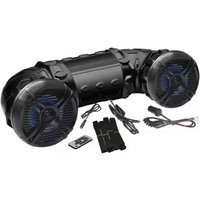6.5/8 Inch Powersports Bluetooth Audio Tube Amplified Marine Speaker System, Waterproof ATV UTV Boat Soundbar Plug and Play
