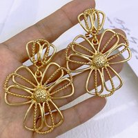 Earrings For Women Gold Color Quality Drop Earrings 18K Gold Plated Fashion Jewelry Wedding Party Accessories Gift 2023 Trending