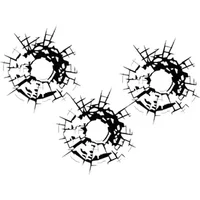 Car Styling Bullet Holes Glass Art Vinyl Sticker Decal for Vehicle Decoration