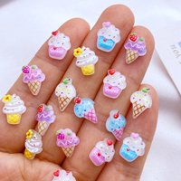 50 pieces of colorful mini sparkling popsicle ice cream nail art resin nail art charm flower shaped nail enhancement products