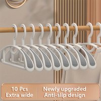 Non-Slip Plastic Clothes Hangers Thick Wide Shoulder, Heavy Duty Household Garment Drying Rack Anti Slip Wardrobe Organizer