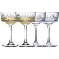 4PCS Elysia Champagne Cups, Goblet Cocktail Glasses Martini Glass Set of 4