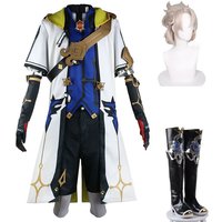 Alchemist Albedo Cosplay Genshin Imapct Costume Wig Shoes Game Clothing Suit Men Halloween Carnival Role Playing Outfits