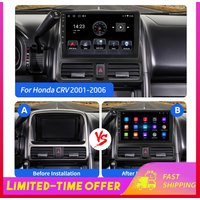Navigation für Honda CRV 2001-2006 Android14 System 9 Zoll für CarPlay Android Auto 4G+64G AHD Intelligenter Multimedia-Player