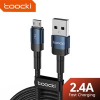 Toocki 2.4A Micro USB Cable Fast Charging PD QC Quick Charge Micro Cable for Samsung S6 S7 Redmi Note Earphone Fan USB Data Cord