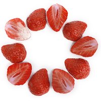 Artificial strawberry petals, fruit decorations, party, table and vase filling, photography props (10 petals)