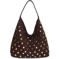 Fashion Faux Suede Shoulder Bags Women Sequin Vintage Handbags Italy Style Revit Casual Totes Large Capacity Female Packages
