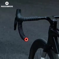 ROCKBROS 2Pcs Bicycle Handlebar Light LED Waterproof Rechargeable Road Bike Handlebar End Plug Light Warning Taillight Smart