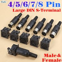2-50Pcs Large S-Terminal DIN 3/4/5/6/7/8 Pin Female Male Connector Plug Computer Large Keyboard Mouse Socket PCB Mount Connector