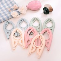 6/12Pcs Travel Portable Plastic Hanger Folding Hanger Non-slip Clothes Hanger Home drying underwear socks hanger Travel Supplies
