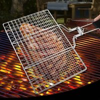 Ultimate Non-Stick Grill Basket for Perfect BBQ - Stainless Steel Grilling Tray for Veggies & Small Foods