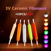 10PCS/BOX 3V COB LED Ceramics Filament Edison Bulb Incandescent Light Diodes Accessories Multicolour Holiday Lighting Decoration