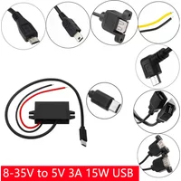 12V24V to 5V 3A Charging Converter DC DC 12V to 5V Step Down Converter with Female/MICRO/TYPE C/MINI USB for Car Motorcycle