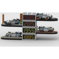 Moc Delorean Back To The Future City Champions Super Car Garage Display Kit Model Building Blocks DIY Assembly Toy Gift