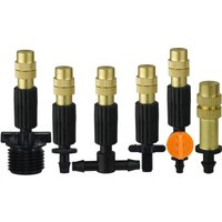 KESLA 10PCS 6 Types Micro Drip Irrigation Misting Brass Nozzle Garden Spray Cooling Sprinkler w/ Connector Watering Plants