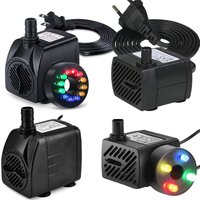 Ultra Quiet Fountain Pump Fish Tank Water Pump with LED Light for Garden Rockery Fountain Fish Air Pump Aquarium Decoration