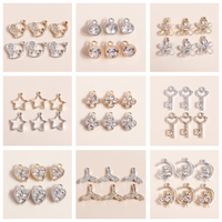 10pcs Exquisite Crystal Charms Gold Silver Plated Heart Star Key Fish Mermaid Pendant for Necklace Bracelet Jewelry Accessoris
