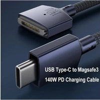 2M USB Type C to Mac-safe 3 Magnetic Charger Cord Laptop Charging Cable Converter PD 140W for MacBook Air/Pro A2442 A2485 A2681