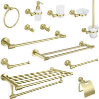 Brushed Gold Stainless Steel Knurling Towel Bar Holder Toilet Roll Holder Bathrobe Hook Hanger Towel Holder Bathroom Accessories
