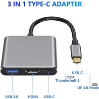 3-in-1 USB C Hub 4K hdmi Adapter Type C to HDMI USB 3.0 PD Charging Port Converter for MacBook Huawei Laptop