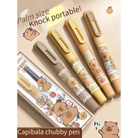 Hero Magnetic Cap Fountain Pen, Capybara Design, Metal Body, Hooded Nib for Posture-Correcting Penmanship Practice