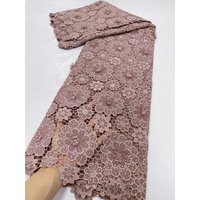 2026 African Nigerian High-Quality Tulle Lace Fabric Cotton Embroidery Guipure 5 Yards for Prom Dresses Sewing Damask JL188