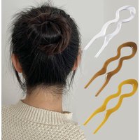 New Design Retro Barrettes Hair Bun U-Shaped Hair Sticks Clip Hairpins Woman Girls Ponytail Meatball Head Sweet Hair Accessories