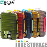 SAMOLLA Double-Sided Compact Tackle Box - Streamline Fishing with Durable, Versatile Organizer for Lures, Hooks, Baits