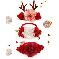 1or2or3pcs Herbst Winter Süße Baby Weihnachten Stil oder Geburtstag Party Elch Blume Schönheit Rote Rose Nette Mädchen Haarband Handmade