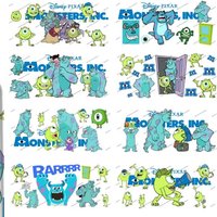 Cartoon Monsters Inc Pattern UV DTF Transfer Sticker Waterproof Transfers Decals For 16oz Glass Homecoming Gift Cup Wrap Sticker