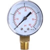 50mm 0-60 PSI Pool Filter Pressure Gauge 1/4 NPT Bottom Mount Spa/Pool/Aquarium Water Pressure Gauge Manometer
