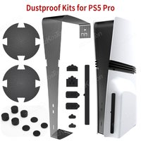 Dust Cover Kits for PS5 Pro Game Console USB Port Dust Plugs Cooling Fan Dust Filter Thumb Grip Caps Headphone Hanger for PS5 Pr